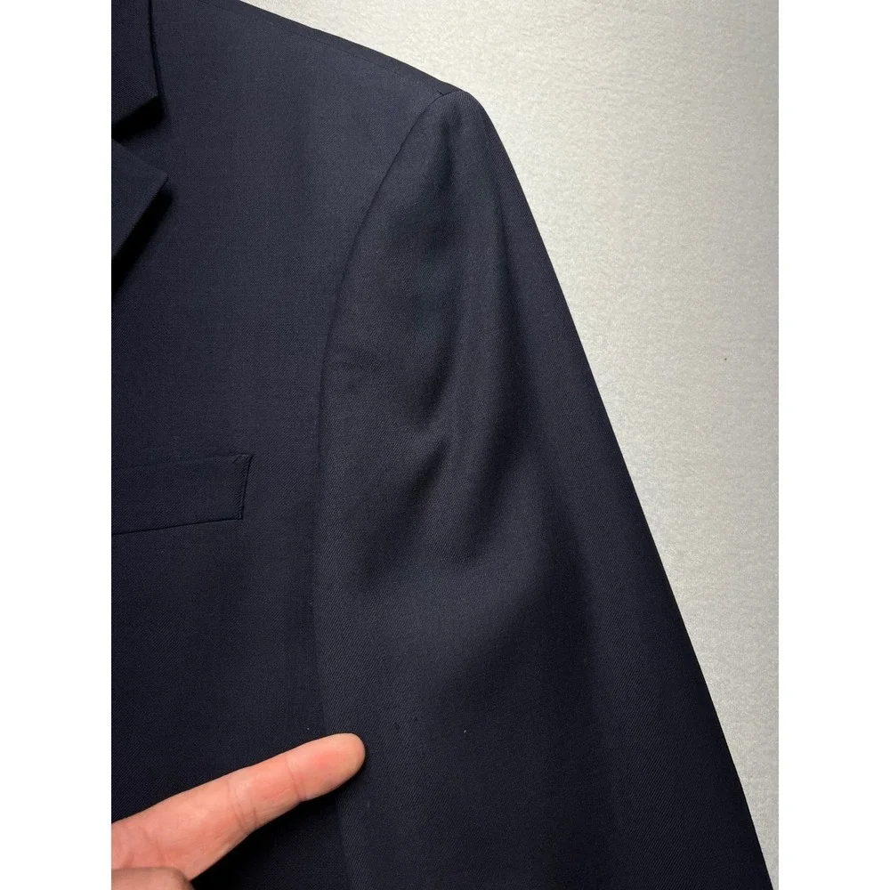 Lauren Ralph Lauren Mens Navy Blue 100% Wool Blazer Gold Crest Buttons 44R (42R)